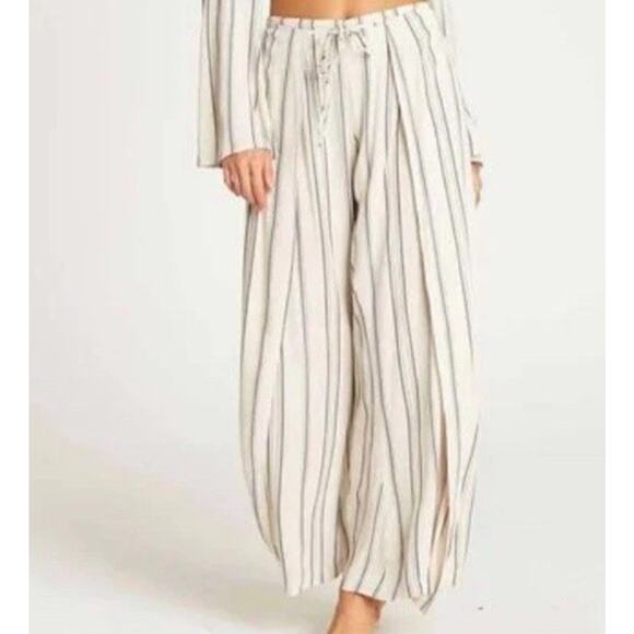 Billabong Adventure Spirit Wide Leg Wrap Palazzo Pant Women S Stripe Beach Boho - Picture 6 of 16